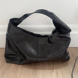Zara Black Leather Hobo Bag
